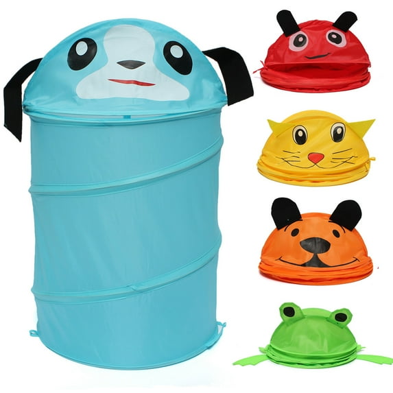 Kids Baby Foldable Laundry Hamper Up Animal Laundry Basket Bag Toys Storage Dirty Washing Clothes & Toy Storage Organizer