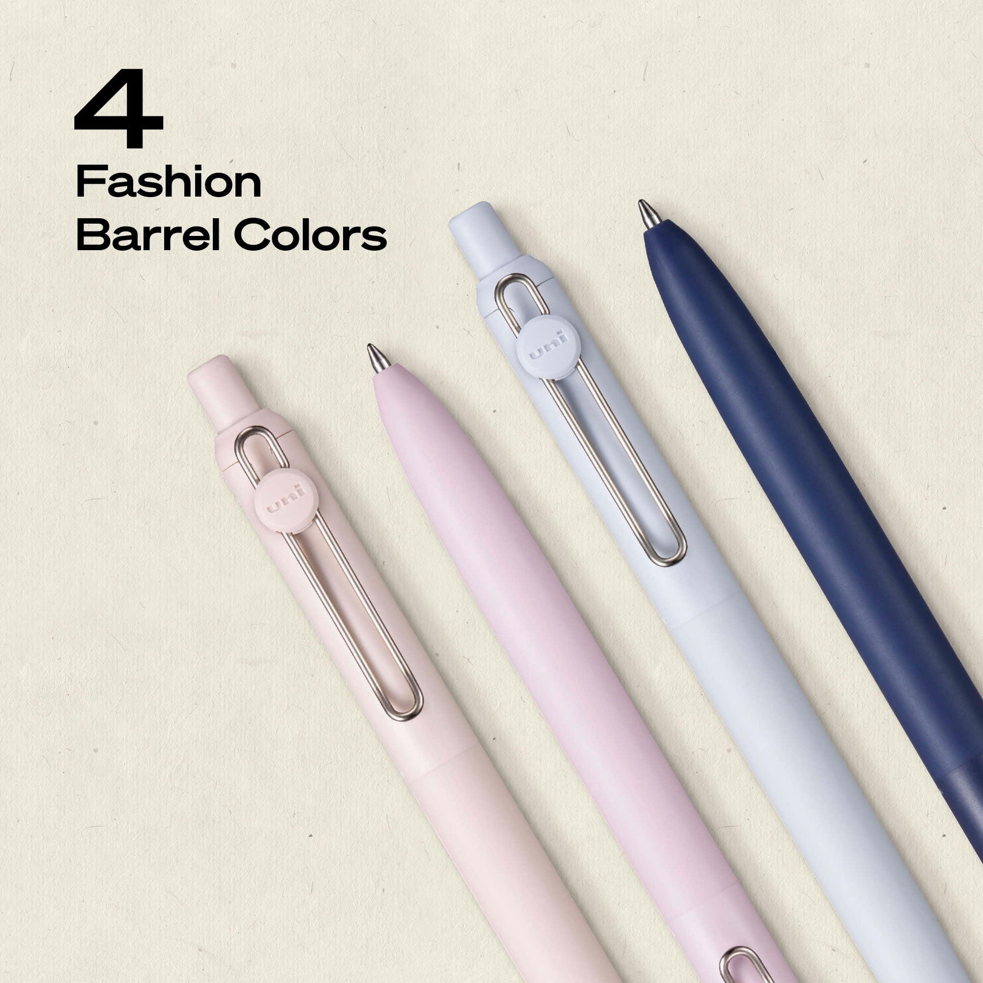uniball Zento Retractable Gel Pens, Medium Point, 0.7mm, Muted Barrels, Black Ink, 4 Count