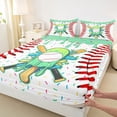 thumbnail image 4 of Erosebridal Cartoon Baseball Popsicle Queen Sheet Sets 4 Pieces For Boys Girls,Kids Teens Green Dessert Cream Bed Set,Green Red, 4 of 5