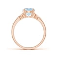 thumbnail image 2 of ANGARA Natural Classic Oval 1.5 ct Aquamarine Criss-Cross Cocktail Ring in 14K Rose Gold for Women (Size-9x7mm) | March Birthstone, Anniversary, Jewelry Gift for Women | Natural Aquamarine Ring, 2 of 9