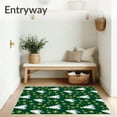 thumbnail image 3 of ODIKA 6'x9' Machine Washable Non-Slip Area Rug, Elegant Pine with Delicate Snowflake Accents Holiday Duo High Traffic Rug, Green, 621296, 3 of 7