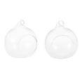 thumbnail image 2 of Viveous 6 Pcs 80mm Clear Ball Shaped Hanging Glass Vases Flat Base Design Ball Shape Flower Plants Terrarium Vase Containers Landscape DIY Wedding Home Decor, 2 of 5