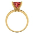thumbnail image 4 of 2.5 ct Princess Cut Natural Garnet Solitaire 18K Yellow Gold Womens Engagement Ring, 4 of 5