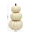 thumbnail image 3 of Fall Pumpkin Stack Decor, 3 Tier Resin Look Plastic Pumpkin Ornament, Tabletop Decor for Mantel Tiered Tray, 3 of 6