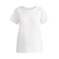 thumbnail image 4 of Time and Tru Women's Cotton Crewneck Tee with Short Sleeves, Size XS-XXXL, 4 of 5