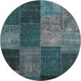 thumbnail image 2 of Addison Rugs Mayfield Washable Transitional Patchwork Teal Round Rug, 8' x 8', 2 of 5