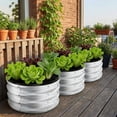 thumbnail image 2 of Round Raised Garden Bed, Galvanized Steel Planter Box with Open Bottom, Rustproof Metal Flower & Vegetable Bed, Easy Assembly, 2 of 6