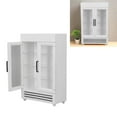 thumbnail image 4 of Dollhouse Refrigerator, Safe Easy To Store Double Door Wood Dollhouse Fridge Simulation Exquisite Workmanship Portable  For 1:12 Dollhouse White,Yellow,Black,Blue,Red, 4 of 8
