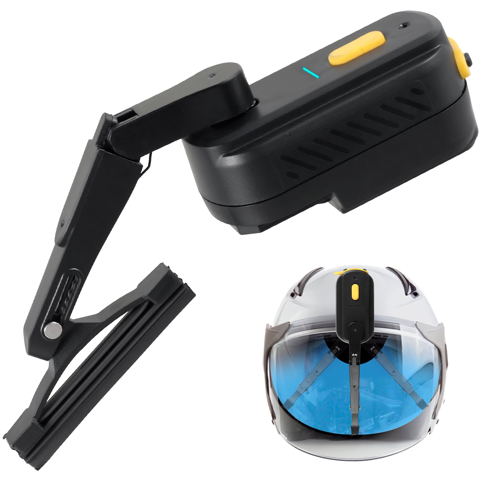 Motorcycle Helmet Wiper Waterproof Motorcycle Windshield Wiper 1200mAh Rechargeable Motorcycle Helmet Windshield Wiper 2 Adjustable Speeds Retractable