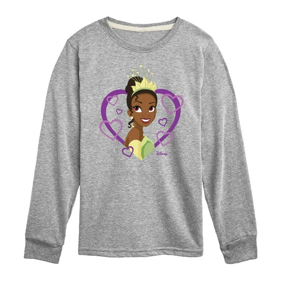 Disney Princess - Tiana Hearts - Valentine's Day - Boys and Girls And Youth Long Sleeve Graphic T-Shirt