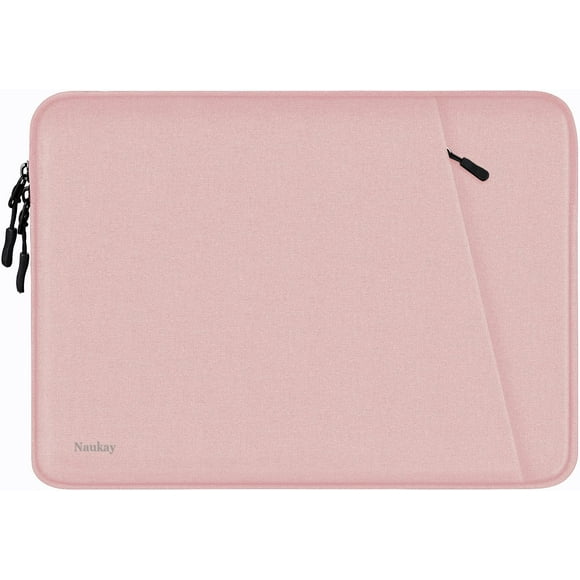 Funda para portátil Naukay a prueba de golpes de 15.6 pulgadas rosa impermeable