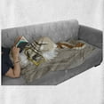thumbnail image 6 of Indie Soft Flannel Fleece Throw Blanket, Sketch Portrait of Funny Modern Ostrich Bird Eyeglasses and Tie Hipster, Cozy Plush for Indoor and Outdoor Use, 70" x 90", Taupe Beige Yellow, by Ambesonne, 6 of 6