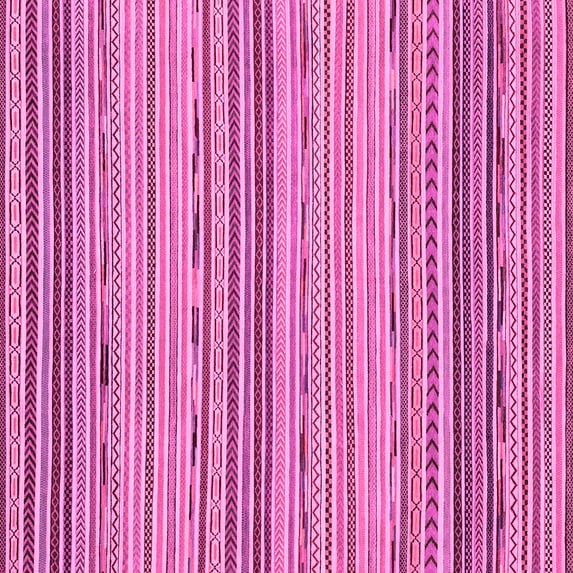Ahgly Company Indoor Square Abstract Pink Modern Area Rugs, 6' Square