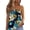 Blue, variant on Tropical Print Tube Top for Women, Spaghetti Strap Camisole - Slim Fit Summer Beach Vacation Halter Blouse Multicolor XXL