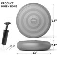 thumbnail image 4 of FITMIND 13x13in Inflated Wobble Cushion Non-Slip, PVC, Extra thick, Hand Pump, Guide Book, Gray, 4 of 8