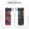 thumbnail image 3 of Yiaed Neon Gothic Skull Moon Print Water Bottle with Straw Lid, Stainless Steel Double Wall Insulated Water Bottle | Leak-Proof and Spill-Proof Water Bottle, 3 of 8