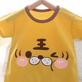 thumbnail image 5 of KPOPLK Baby Boys Romper Jumpsuits Pajama Short Sleeve Cute Print Clothes PJM Sleepwear Sets for 0-24M Size 9-12 Months,Yellow, 5 of 5