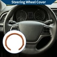 thumbnail image 2 of Funda para volante de cuero artificial PU Unique Bargains, protector de volante de automóvil ABS de 14.96" patrón tejido naranja 1 Pc, 2 of 6