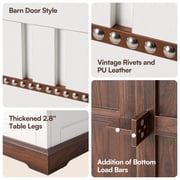 Cottinch 31.5 Farmhouse Lift Top Coffee Table with Large Hidden Storage Compartments, Wood Square Center Table with Rivet Barn Door for Living Room