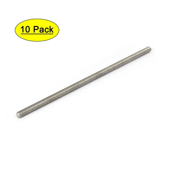 Unique Bargains M5 x 140mm 304 Stainless Steel Fully Threaded Rod Bar Studs Fasteners 10Pcs