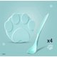 thumbnail image 1 of 4 tapas de conservas para perros y gatos y 4 cucharas, comida enlatada 3 en 1 para mascotas en tapas universales de silicona de grado alimenticio para latas de mascotas (verde), 1 of 5