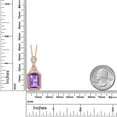 thumbnail image 3 of Gem Stone King 6.85 Ct Emerald Cut Purple Amethyst 18K Rose Gold Plated Silver Pendant, 3 of 5