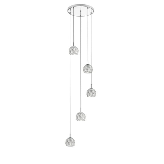 Safavieh Daine Modern Glam 79.25 in. H Pendant, Chrome/Clear