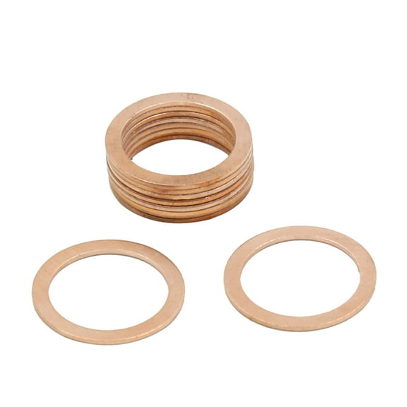 18mm Inner Dia Copper Washers Flat Automotive Metric Sealing Gaskets 10pcs
