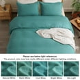 thumbnail image 3 of 100% Cotton Muslin Duvet Cover Set Twin Size,2 Pcs Ultra Soft Breathable & Lightweight Gauze Bedding Set with 1 Pillowcase,Textured Home Decor with Button, 68"×90" Teal,No Insert, 3 of 14