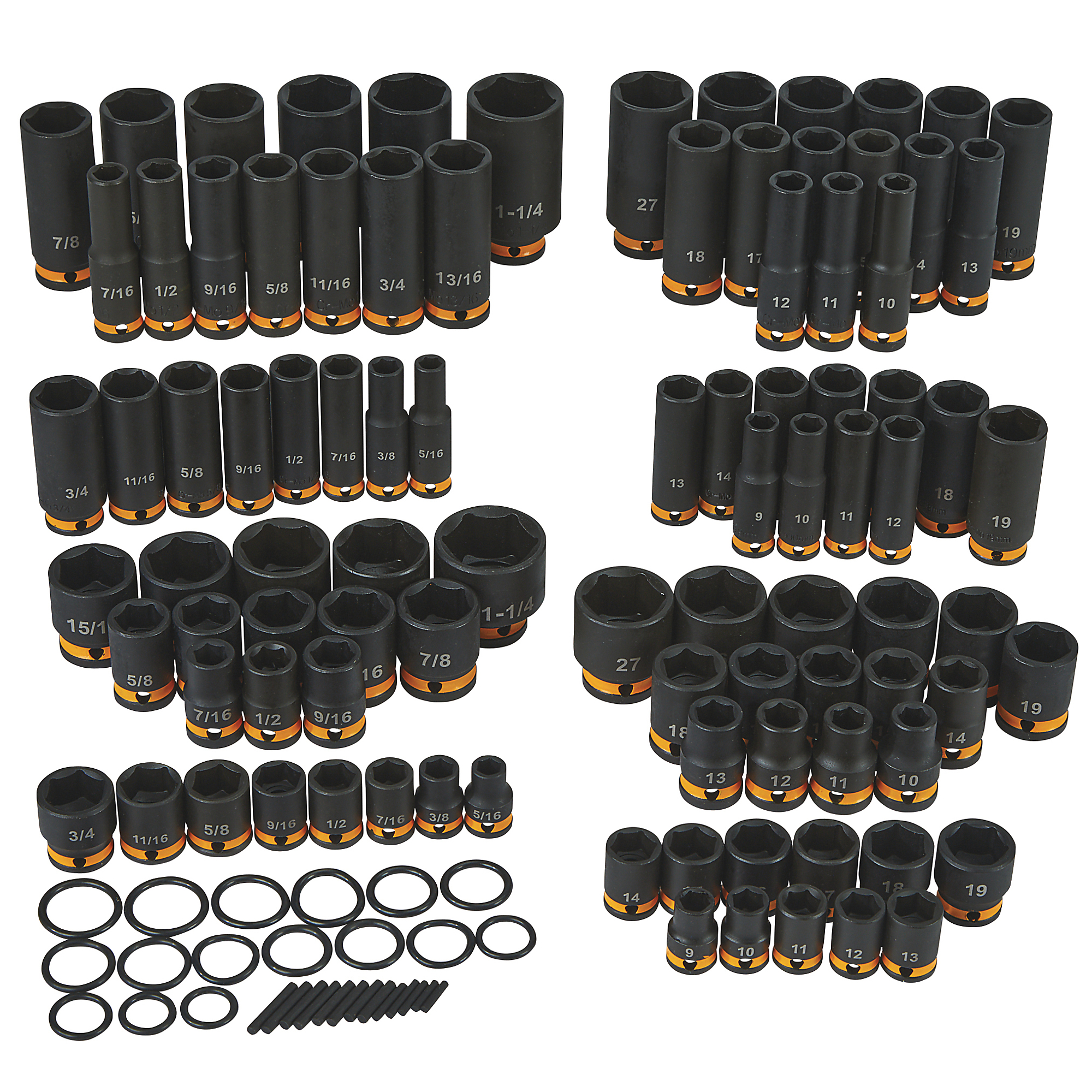 Klutch 94-Piece Impact Socket Set, SAE & Metric photo 1
