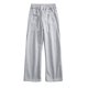 thumbnail image 3 of Pantalones largos para hombre, color liso, Weila, con cordón ajustable, pantalones deportivos de tubo recto, pantalones de ocio para hombre, pantalones de poliéster., 3 of 5