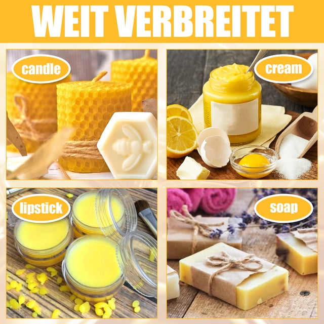 Ounissouiy Pastillas de cera de abejas naturales para proyectos de bricolaje, aplicaciones amplias, bolitas de cera de abejas cosméticas, cuentas Kits para hacer velas
