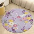 thumbnail image 4 of Floral Colorful Flower Washable Round Rug -Circle Area Rugs for Nursery Bedroom, Vintage Non Slip Non Shedding Low Pile Carpet for Living Room Coffee Table Entryway, 4 of 6