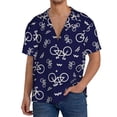 thumbnail image 1 of Balery Bicycle1 Camisa Casual de Manga Corta con Botones para Hombre, Texturizada, Estilo Cubano, para Playa, Verano-4X-Large, 1 of 5
