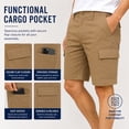 thumbnail image 4 of Men’s 3-Pack Super Stretch Cargo Shorts with Button Closure and Zipper Pockets (Sizes: 30-42), 4 of 7