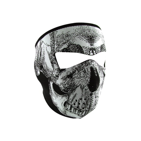 Zan Headgear Full Mask Glow-in-the-Dark Black/White Skull Face