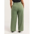 thumbnail image 3 of Sofia Jeans Women's and Women's Plus Linen Blend Wide Leg Pants, 32" Inseam, Sizes 0-28W, 3 of 4