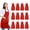 Red, variant on 12 Pack Bib Apron - Unisex Black Apron Bulk With 2 Roomy Pockets Machine Washable For Kitchen Crafting BBQ Drawing