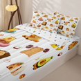 thumbnail image 3 of Homewish Kid Cartoon Capybara Zipper Full Size Comforter Sets with Fitted Sheet and 2 Pillowcases, Cute Animals Zipper Bedding Set, Polka Dots Reversible, 4 Pieces, 3 of 6