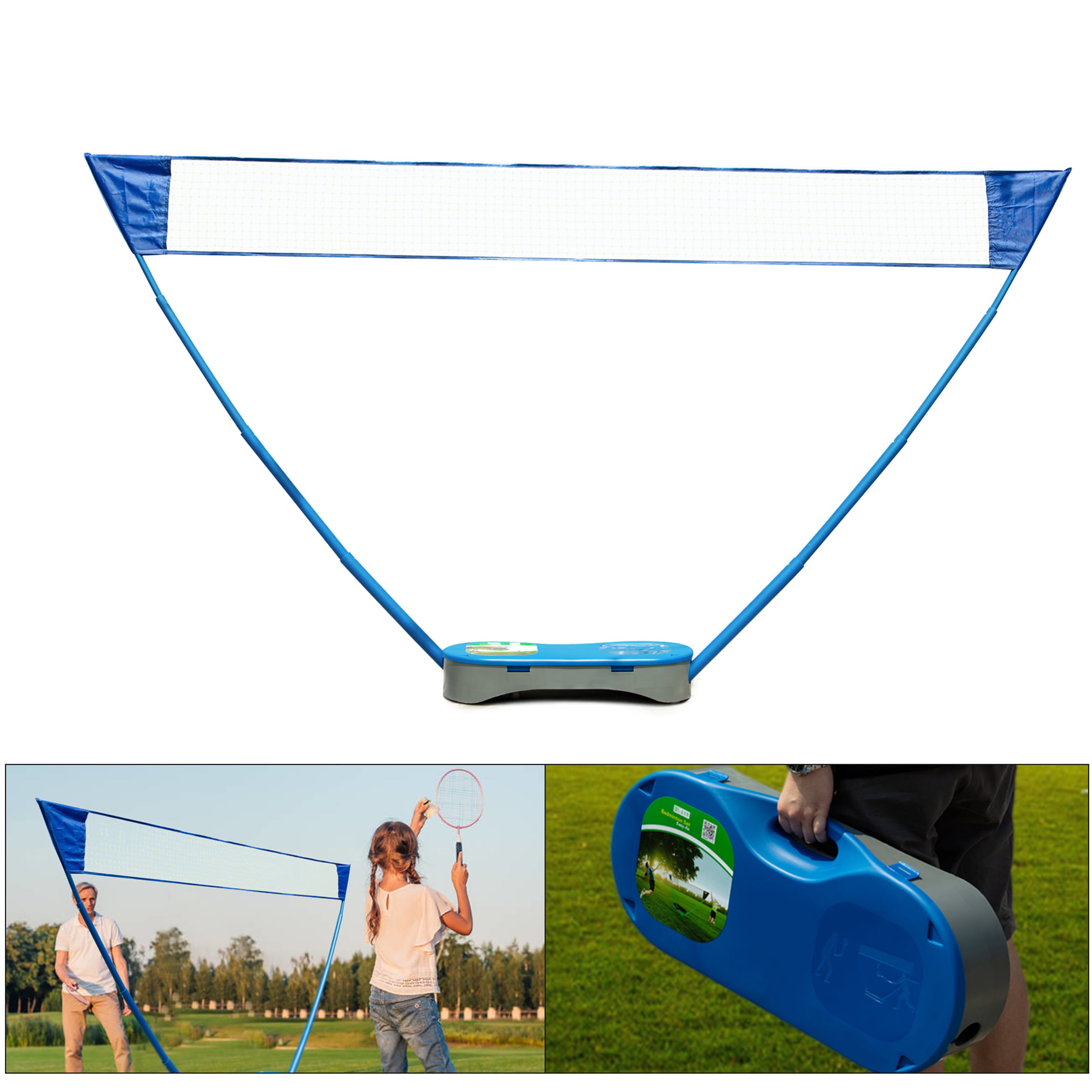 Details about    Portable Badminton Net Set with W/Freestanding Stand Recreation Game Equipment 