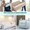 thumbnail image 5 of Limerenc Clear Thicker Couch Cover, Plastic Clear Waterproof Couch Cover, Heavy-Duty Vinyl Sofa Furniture Protection, Against Cat Dog Clawing, 2 Pack, 5 of 6