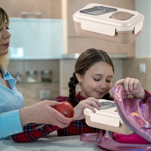 Stackable 3-Compartment Bento Box for Adults - Leak-Proof Microwaveable Lunch Container for Work & School