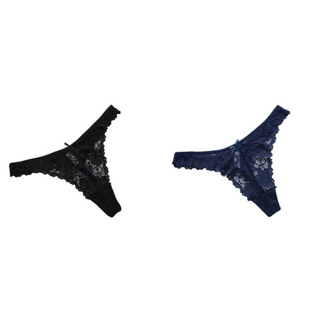 2-Pack Women Lace See-Through Breathable Thongs Briefs Panties Lingerie Underwear Postpartum Corset Thong Lingerie Set with Garter Belt Lingerie plus Size Bustier for Women Lingerie