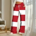 thumbnail image 4 of Rutainlusire Womens Trendy Striped Color Blocked Loose Comfy Pants Sweatpants 2025 Women's Fashionable Striped Printed Drawstring Wide Leg Loose Casual Pocket Pants, 4 of 5