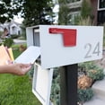 thumbnail image 6 of Post Mount Mailboxes, 9.5 x 9.5 x 19.5 (HxWxD) Large, Galvanized Steel Modern Mailbox, for Daily Letters, Magazines and Packages, Weatherproof with Front Access Door - White, 6 of 14