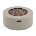thumbnail image 3 of Christopher Knight Home 32" Round Iron Propane Fire Pit, 40,000 BTU with Smokeless Flame, Light Gray, 3 of 13