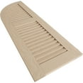 thumbnail image 6 of Ekena Millwork 15"W x 50"H (35" Low Side) Timberthane Sandblasted Two Equal Louver w/Quarter Round Arch Top Faux Wood Shutters (Per Pair), Primed Tan, 6 of 6