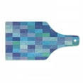 thumbnail image 1 of Sea Animals Cutting Board, Playful Dolphin in Mosaic of Colored Squares Underwater Life Theme, Decorative Tempered Glass Cutting and Serving Board, Wine Bottle Shape, Multicolor, by Ambesonne, 1 of 1