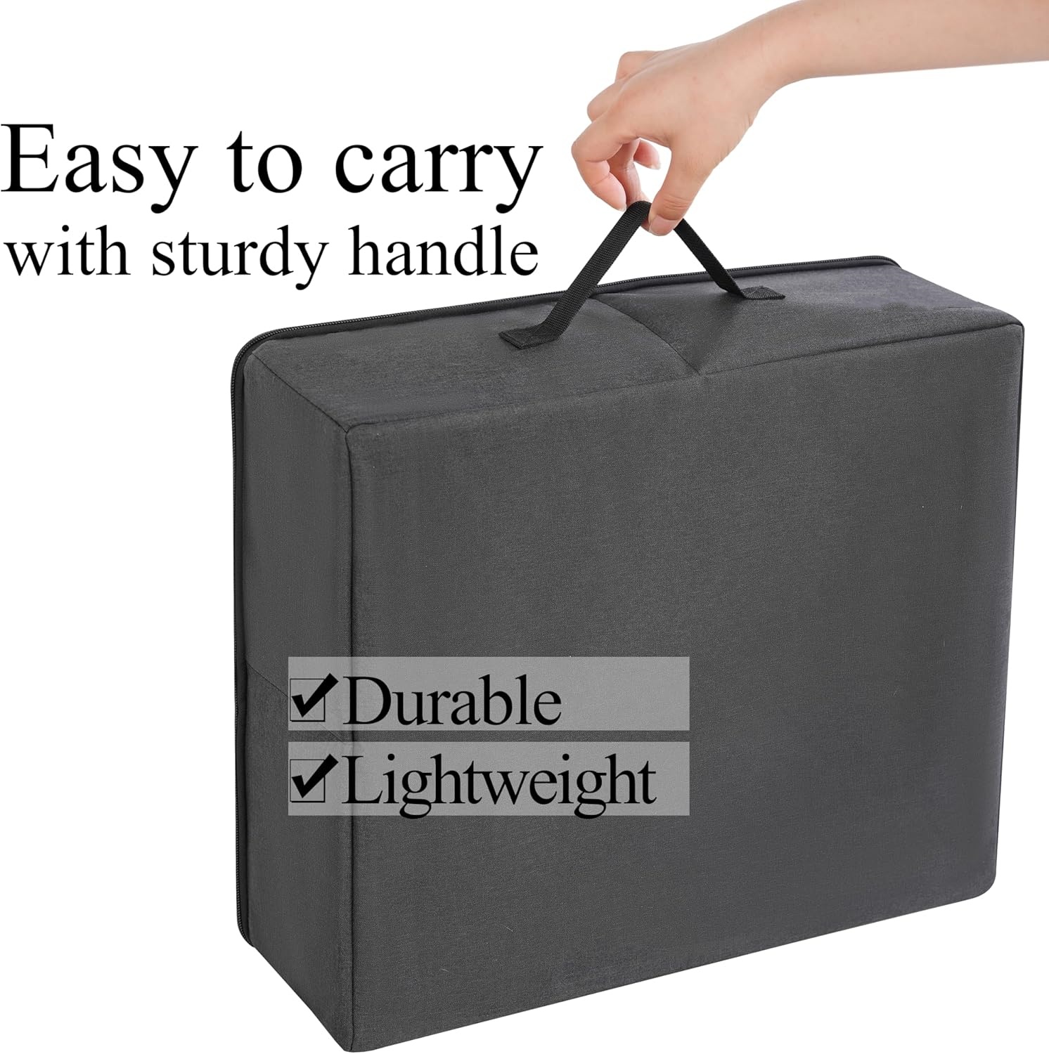 Portable Cat Travel Litter Box with Zipped Waterproof Bag,Collapsible Litter Carrier for Cat with Zipped Lid and Handle, No Leakage, No Smell, Easy to Carry and Use in Hotels, Car Black