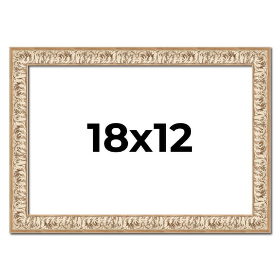 18x12 Frame White Real Wood Picture Frame Width 1.5 inches | Interior Frame Depth 0.5 inches |